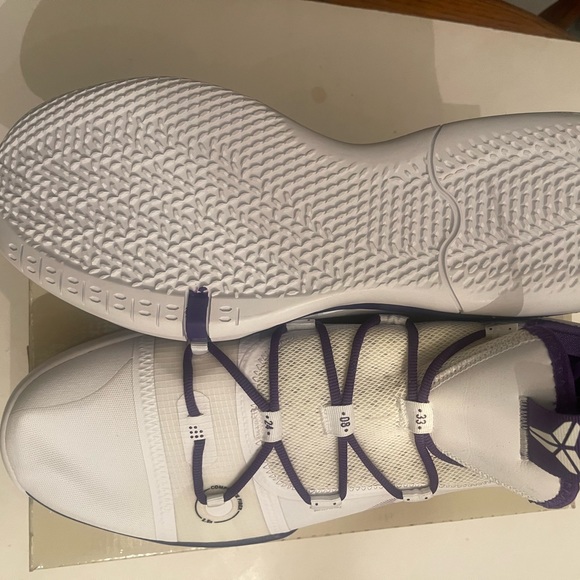 NIKE Kobe AD Exodus TB White Purple LA LAKERS Home Bryant 24 Black MAMBA 8 SZ 15 - Picture 4 of 6